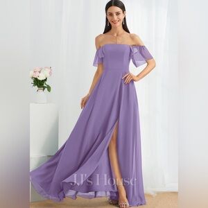 JJ’s House Off the Shoulder Dress Size 6 - Color: Tahiti, Purple